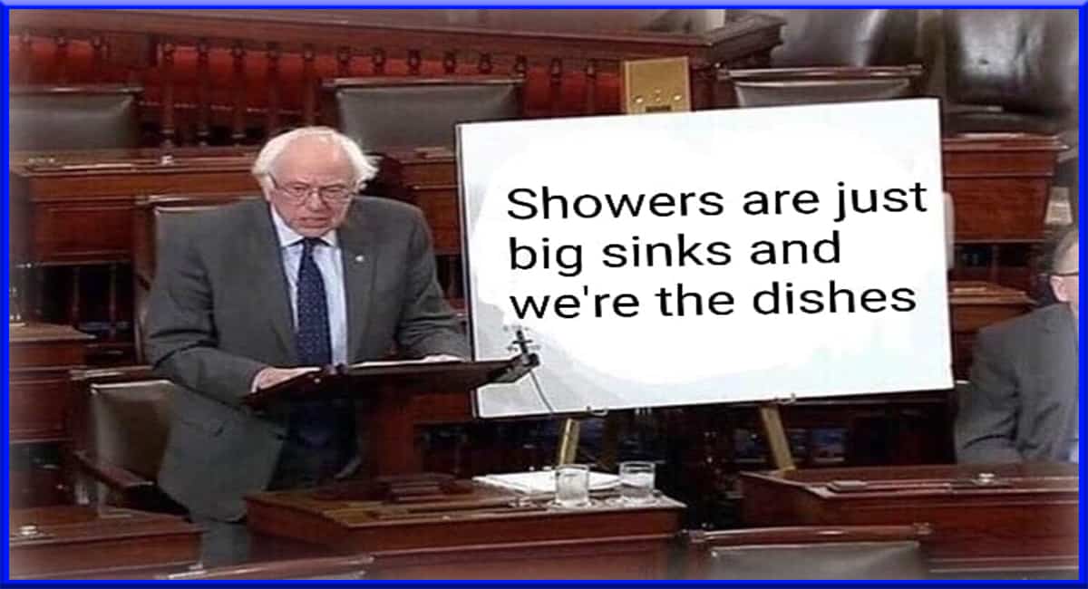 bernie sanders dank memes showers are big sinks and we're we are the dishes