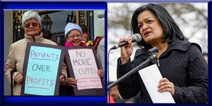 Pramila Jayapal medicare for all supporter supports coronavirus covid 19 pandemic Canada shield shielding itself from virus