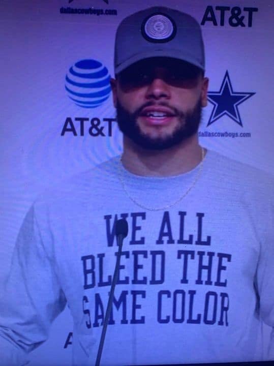 Dak Prescott:  We all bleed the same color shirt