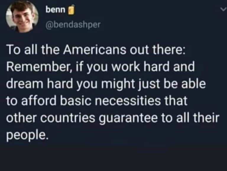 Americans work hard to afford what other countries guarantee as a right