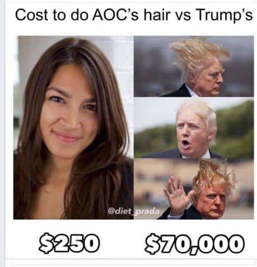 Cost to do AOC’s hair compared to Trump’s