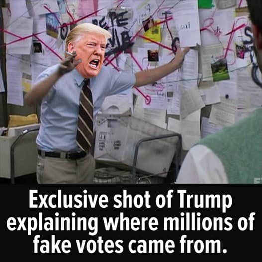Exclusive shot of Trump explaining where millions of fake votes came from