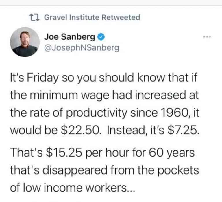 if minimum wage increased at the rate of productivity and inflation