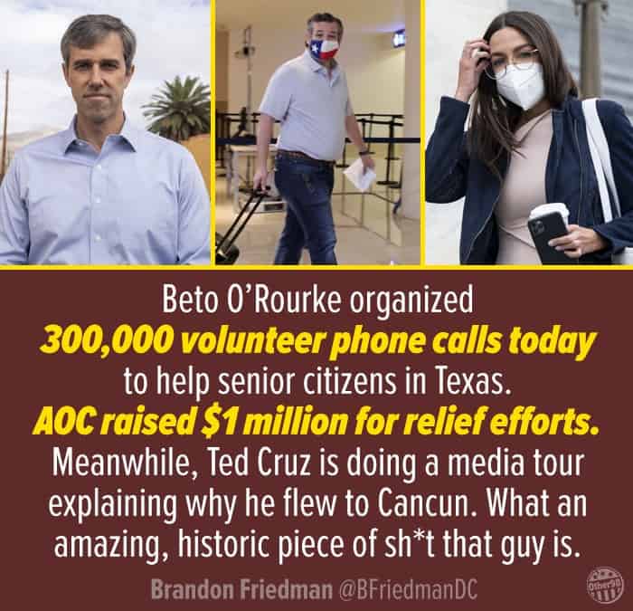 Beto O’Rourke and AOC comparison to Ted Cancun Cruz in Texas… And AOC actually raised $2 million so far