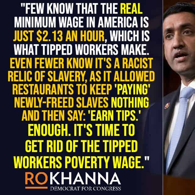 Get rid of the tipped-workers poverty wage!