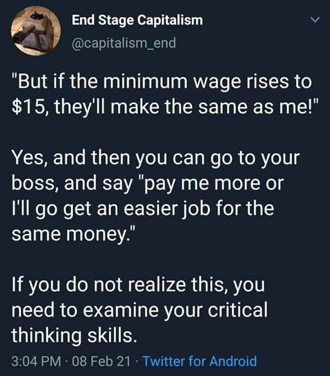 If the minimum wage goes up… just ask for a raise!