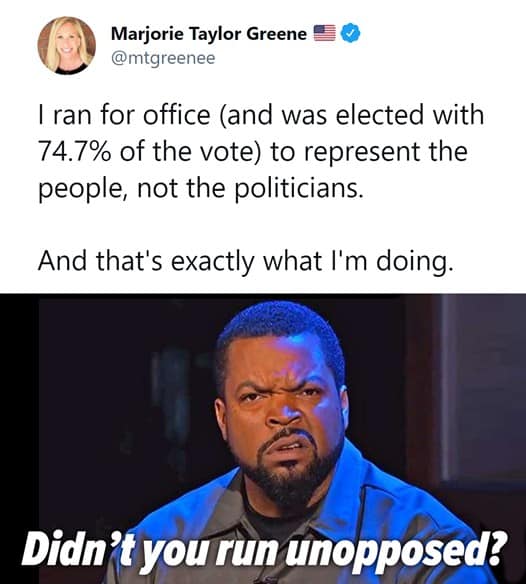 Marjorie Taylor Greene ran unopposed!