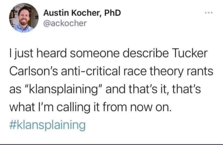 #Klansplaining it is from now on.