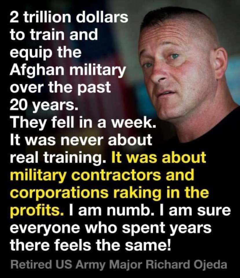 The real winners of the war in Afghanistan were just the military contractors and corporations! 3