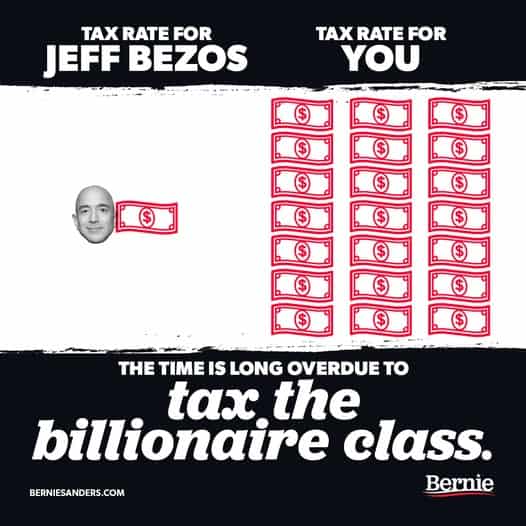 I find it absurd that working class people in America today pay a tax rate that is 24x higher than that of Jeff Bezos, one of the richest guys on the face of the planet. Maybe, just maybe, it’s time for the billionaire class to finally pay their fair share of taxes.