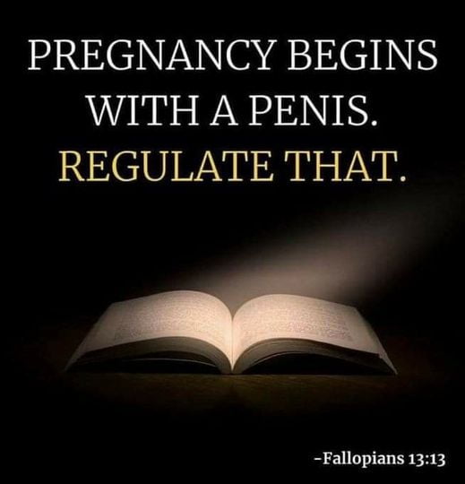 Pregnancy begins with a penis so regulate that.
